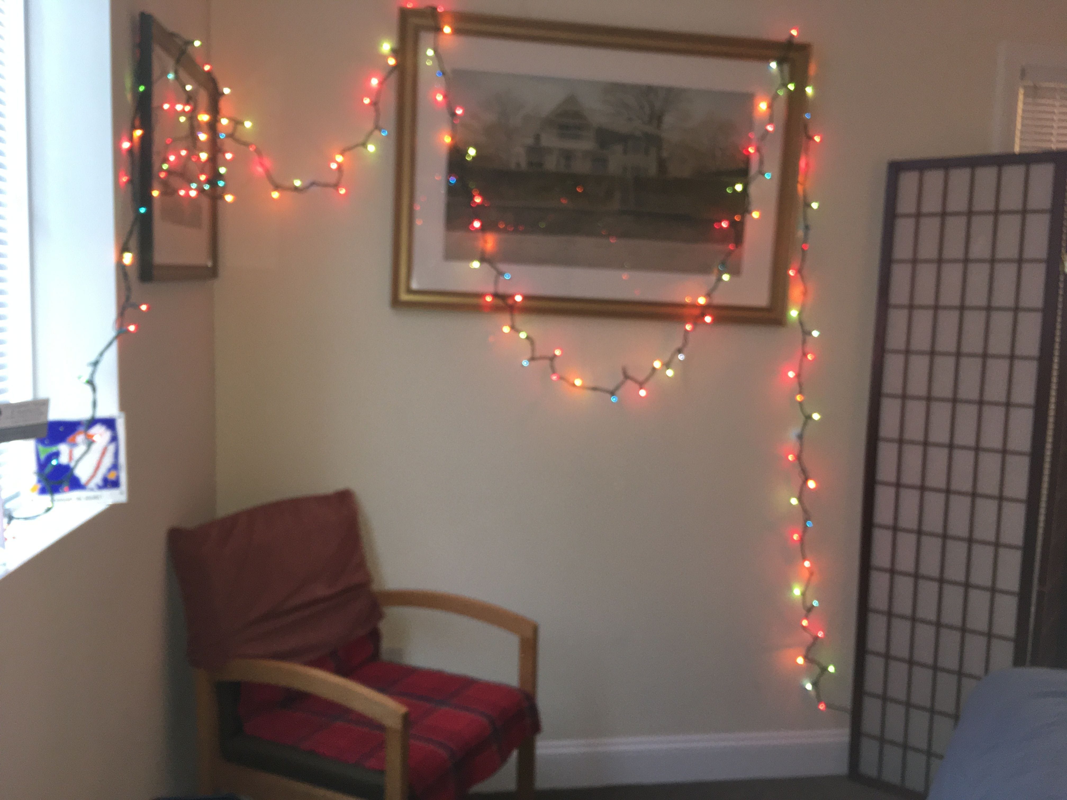 Lightly decorated for the holidays